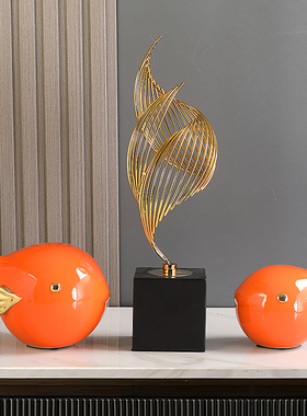 创意海豚摆件年年有鱼寓意好乔迁新房酒柜电视柜客厅陶瓷装饰品