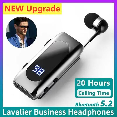 Lavalier Business Bluetooth 5.2 Headphone Talk/Music Time 20