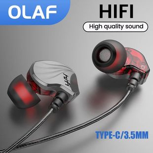 OLAF 3.5MM Type C Earphone In Ear Headphones Wired With Mic