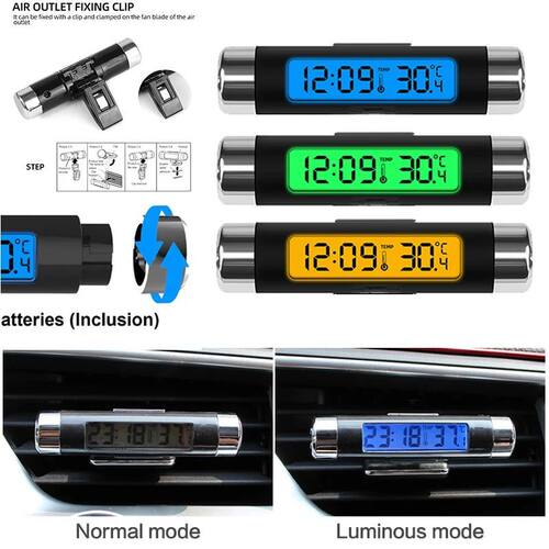 2 in 1 Car Digital LCD Clock/Temperature Display Electronic