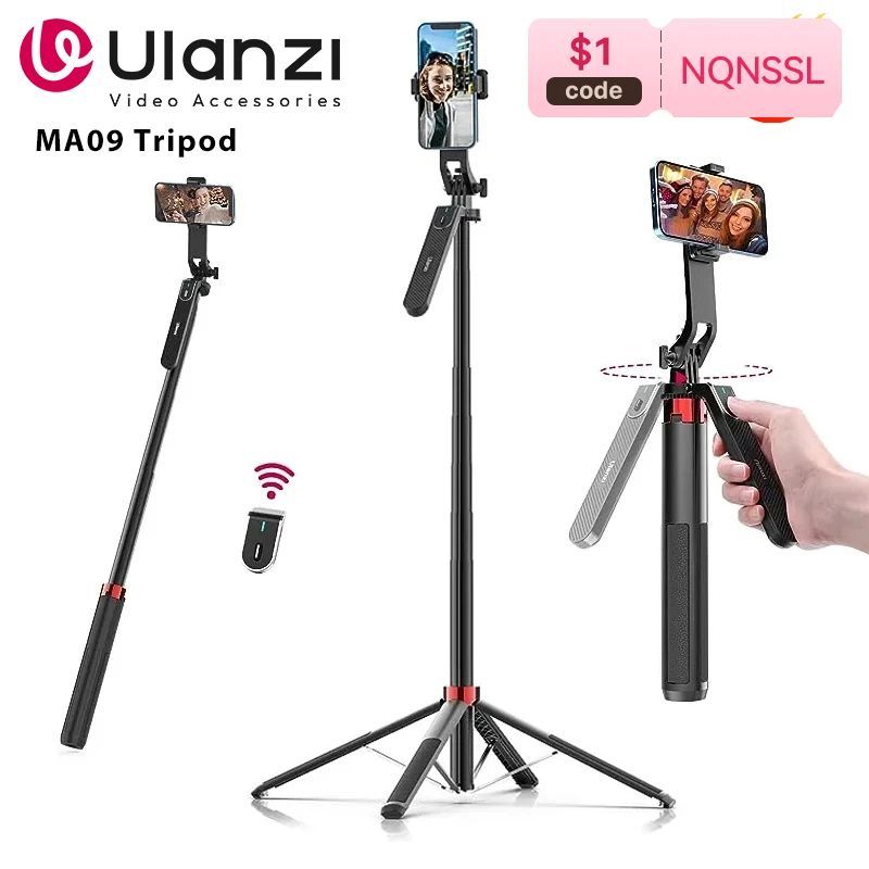 Ulanzi MA09 1.8m Selfie Stick Tripod for iPhone 16 15 14 13