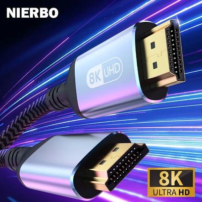 NIERBO HDMI 2.1 Cable HDMI Cord 8K 60Hz 4K 120Hz 48Gbps EARC