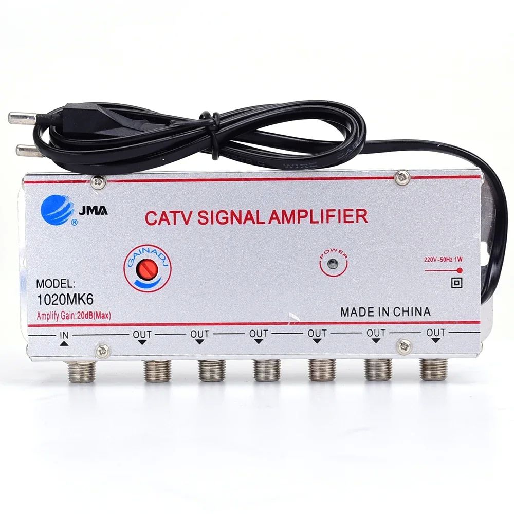 Cable TV Amplifier 1 input 6 Outputs 20dB Gain for Analogue