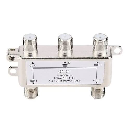 5-2400MHz 4 Way Digital Coax Cable Splitter 4 Channel Satell