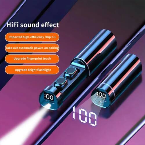 #TWS N21 Wireless Earphones Stereo Bass Earbuds LED Digital