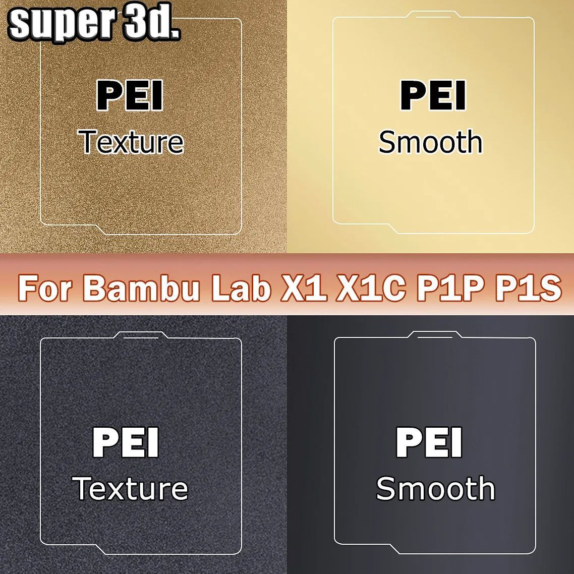 Bambulab Build Plate 257x257 Spring Steel Sheet Peo H1H Pey