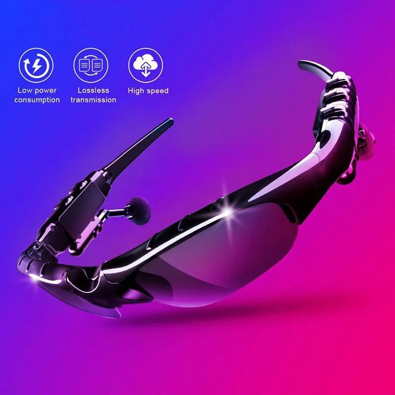 Stereo Earphones Wireless Headset with Mic Glasses Sunglasse