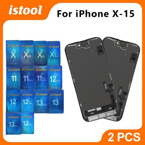 2PCS EBR Incell For iPhone X XR XS Max 11 12 LCD Display For