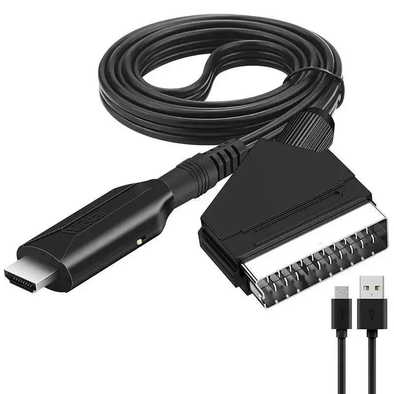 HDMI To SCART Adapter Video Audio Upscale Converter PAL/NTSC