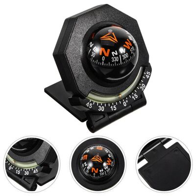 2-in-1 car compass with inclinometer guide ball foldable hig