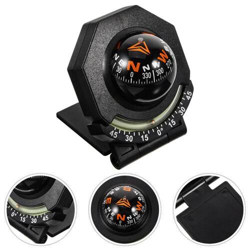 2-in-1 car compass with inclinometer guide ball foldable hig