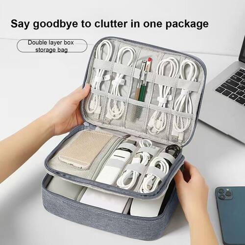 Portable Storage Bag Data Cable Mobile Power Supply Charging