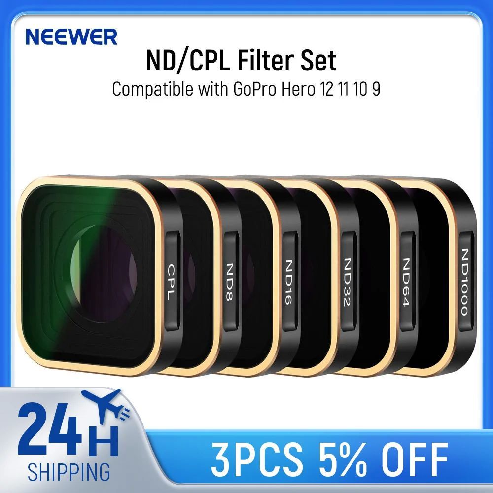 NEEWER ND Filter Set Compatible with GoPro Hero 12 11 10 9 B