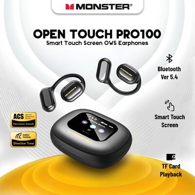 Monster Smart Touch Screen Bluetooth 5.4 Earphones Sports OW