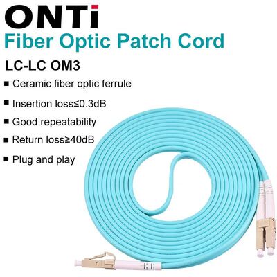 ONTi 10G OM3 LC-LC UPC Multimode Duplex 2.0MM Fiber Optic Pa