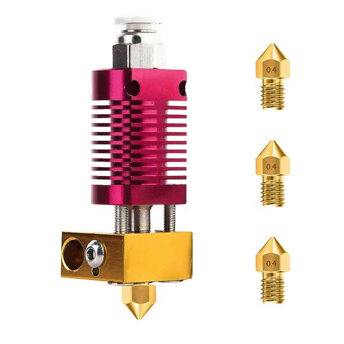 3D Printer Extruder Hotend +3 PCS 0.4MM MK8 Nozzles Suitable