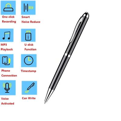 Digital Ativado Pen Gravador de Voz, Mini Professional Audio