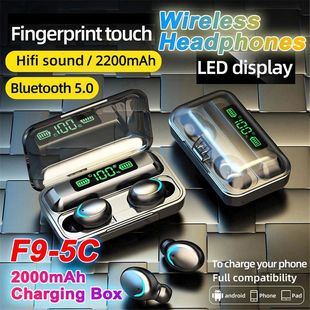 F9 Wireless Bluetooth Headphones Upgrade TWS  Waterproof Ear