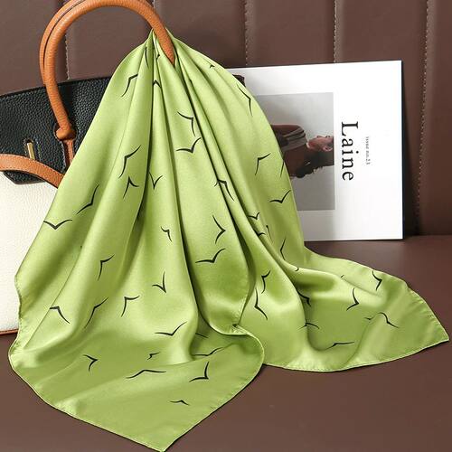Luxury Hijab Hair Bands 2023 Square Silk Scarf for Women Nec