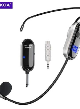 XIAOKOA Wireless Microphone Headset UHF Wireless Headset & H
