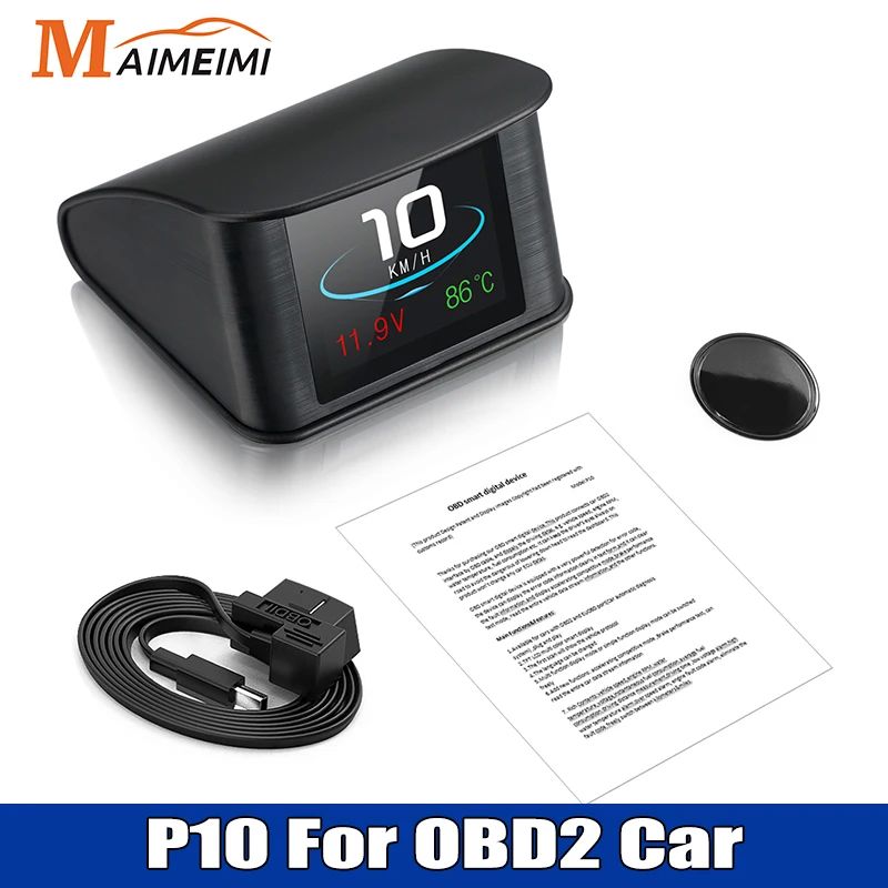 P10 OBD2 HUD Car Head-up Display TFT LCD Digital Speedometer