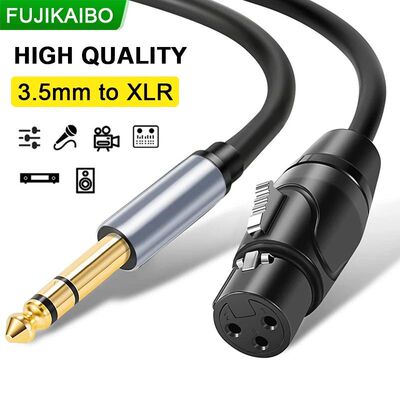 3.5 mm to XLR 3 Pin Male to Female Stereo Audio Cable For Mi