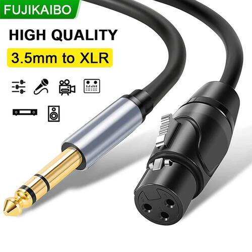 3.5 mm to XLR 3 Pin Male to Female Stereo Audio Cable For Mi
