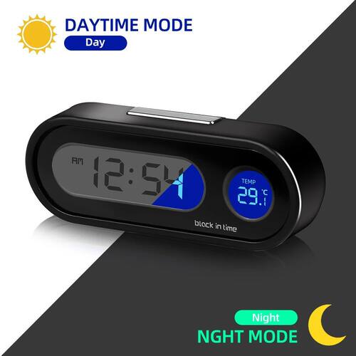 Mini Electronic Car Clock Auto Interior Time Watch Luminous