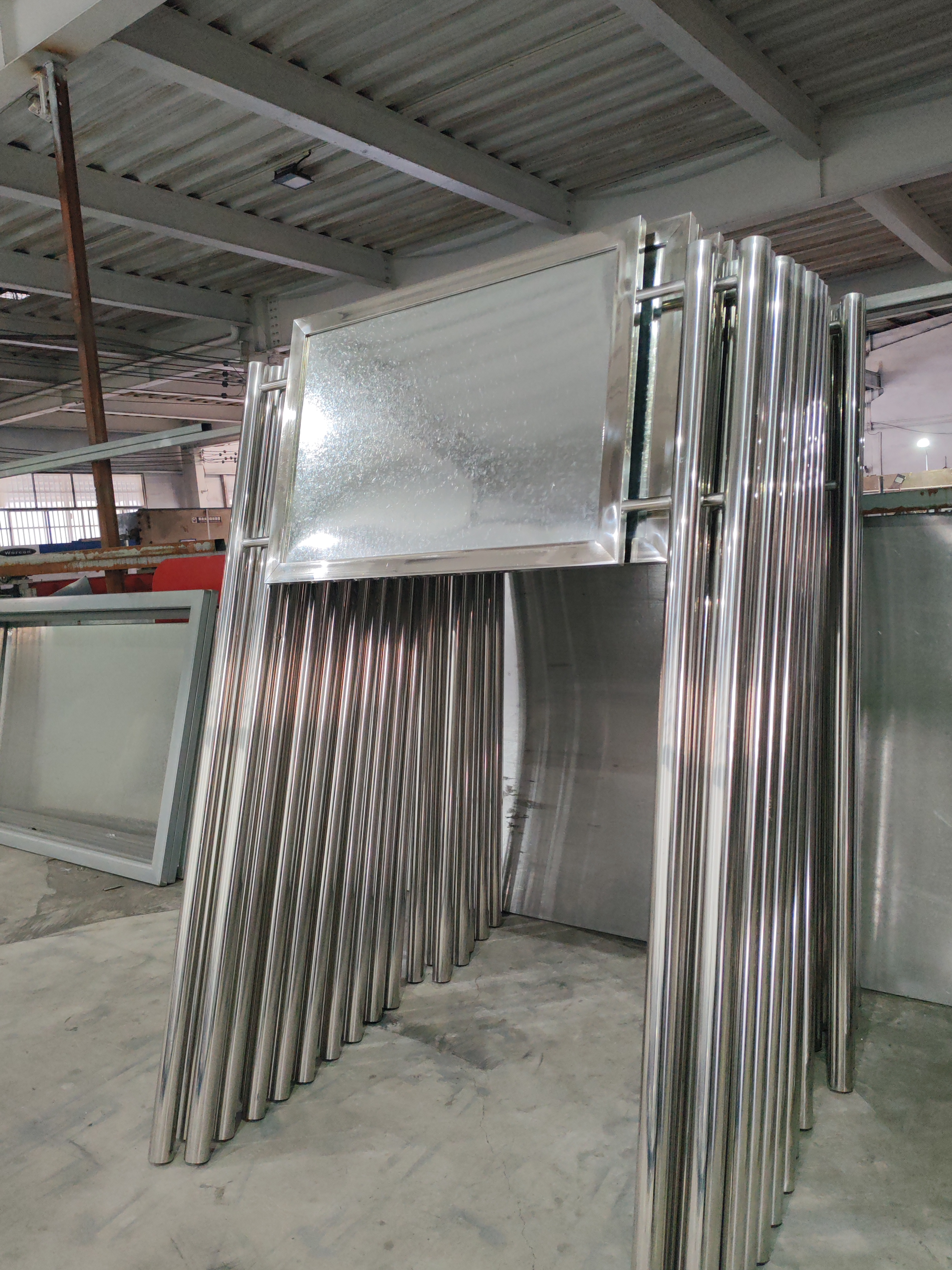 户外不锈钢宣传栏河道牌提示牌广告牌移动告示栏展示架立式引导牌