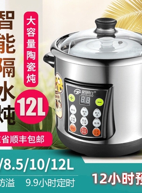 格姆仕120C电炖锅全自动煲汤锅白家用煮粥瓷隔水炖盅不锈钢大容量