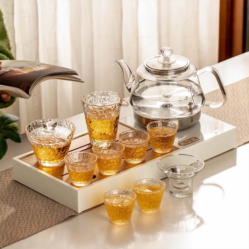玻璃茶具套装全自动一体茶盘家用壶电陶炉煮茶办公室小型茶台烧水