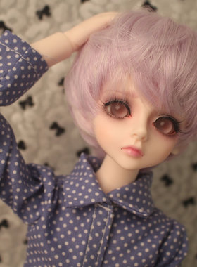 BJD娃娃 SD娃娃 1/3分 4分 6分假发  2种颜色可选 紫色 金黄色