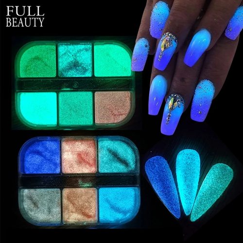 Holographic Luminous Nail Glitter Sequins, Nail Art Stickers