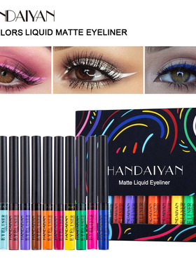 12 Colors Matte Liquid Eyeliner Set 彩色眼线笔哑光眼线液