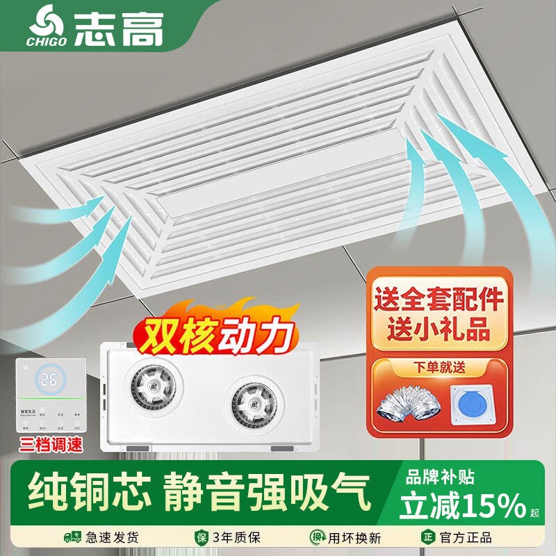 志高换气扇集成吊顶嵌入式300x60