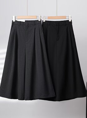 式衣间出品秋冬新款百搭纯色打褶裙裤高腰休闲裤阔腿裤女479698