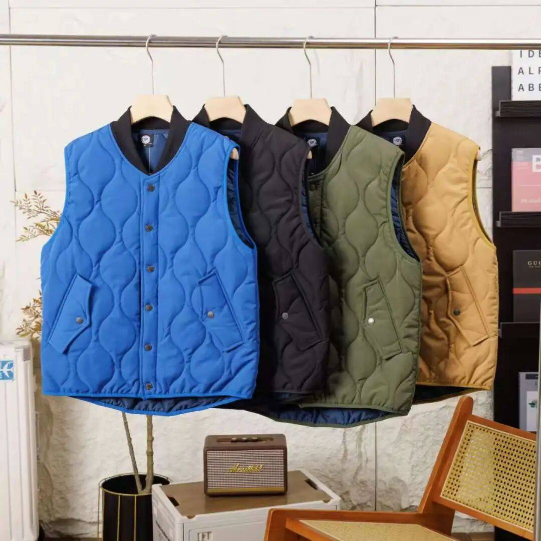 大厂订单！情侣款秋冬户外山系防泼水无领绗缝夹棉保暖棉背心马夹