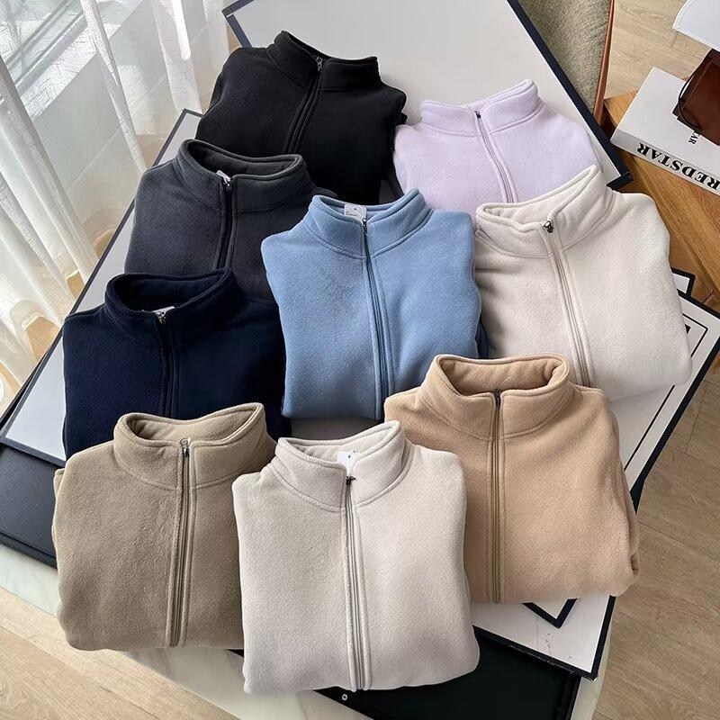 秋冬保暖摇粒绒立领拉链