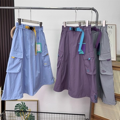 大厂订单！户外山系轻量化大口袋工装裙松紧腰抽绳半身裙长裙女
