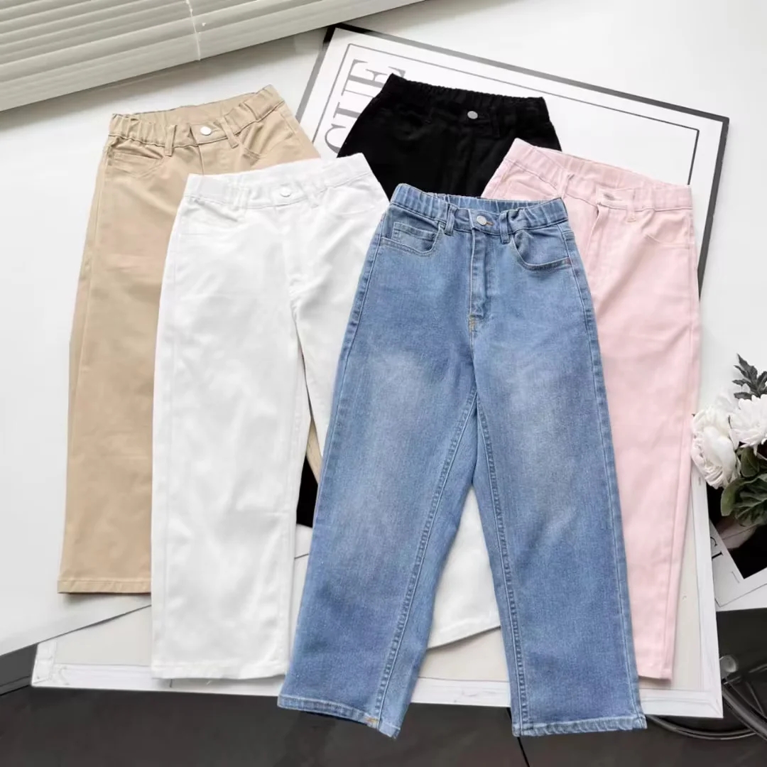 日单童装男童女童24春季拉链款松紧腰直筒裤宽松长裤休闲裤468793