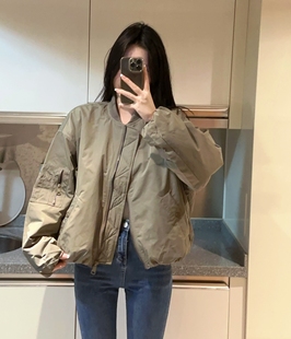 WMXZ秋季2969273立领宽松百搭拉链饰飞行员夹克棉服外套2969042