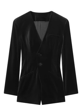 WMXZ秋冬2124150新款V领百搭优雅短款西装连体裤女2124/150