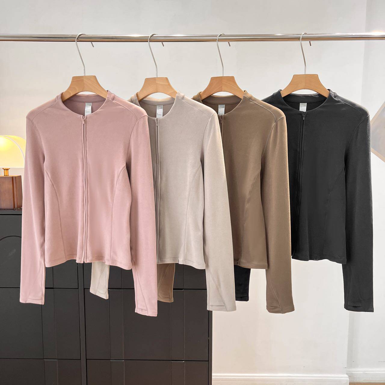 大厂订单！双拉链摇粒绒开衫女秋新款保暖上衣外套内胆针织打底衫