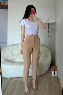 百搭干练通勤风7901 多色高腰休闲裤 432 7901432新款 WMXZ22春装