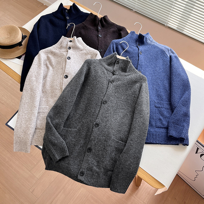 2025秋冬男装女装针织开衫舒芙蕾长袖毛衣外套高领毛衫480023