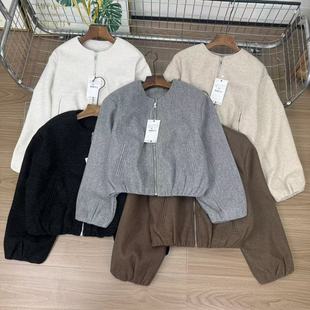 070 圆领拉链饰软质飞行员夹克外套女3046 WMXZ秋季 3046070新款