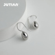 JUTIAN冷淡风纯银耳环小众设计百搭简约气质轻奢可爱水滴形耳饰女