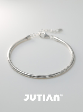 JUTIAN女925银简约蛇骨链手链