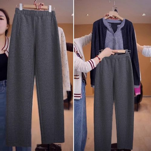妈妈灰色裤子女高级感垂感秋冬季