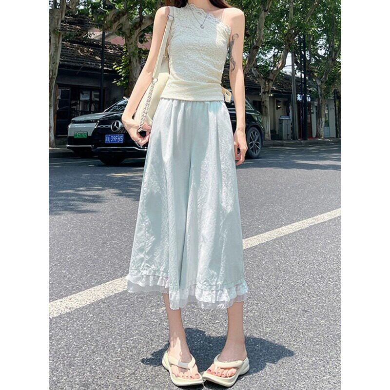 冰丝蕾丝花边山本裙裤女夏季薄款